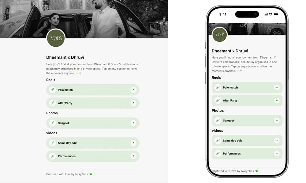 With Handee: all deliverables organized in one page.